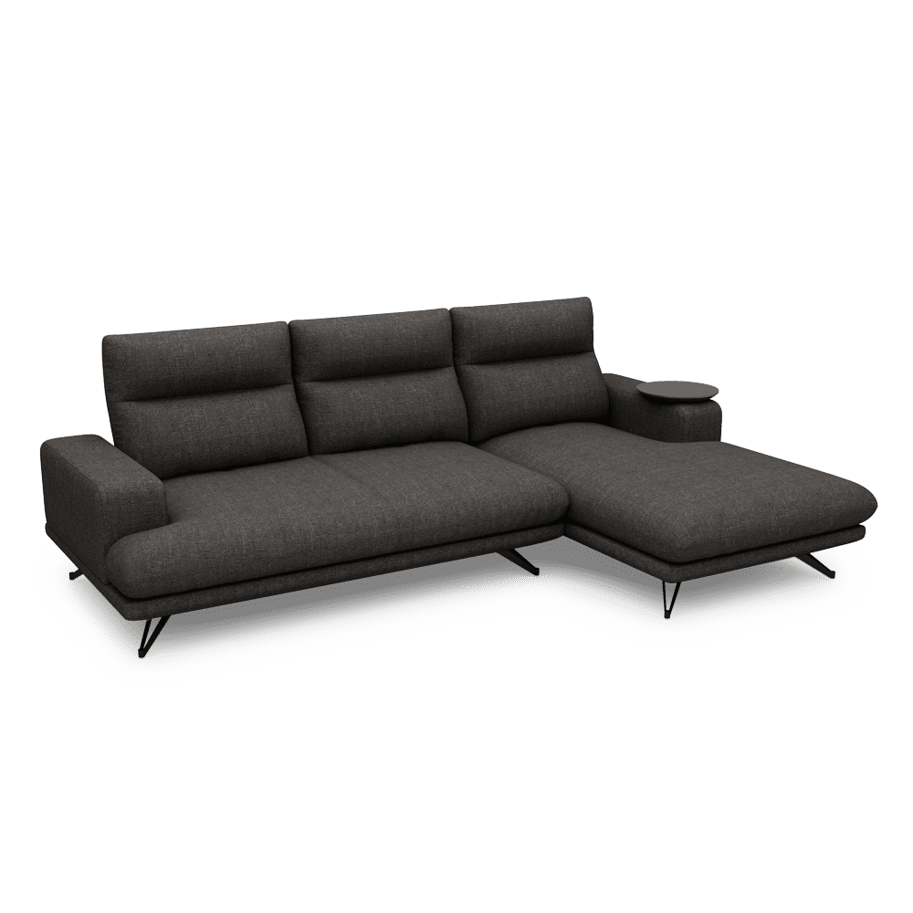 GAVORA – Push-Back Fabric Sofa with Adjustable Backrest (L-Shaped-Right)