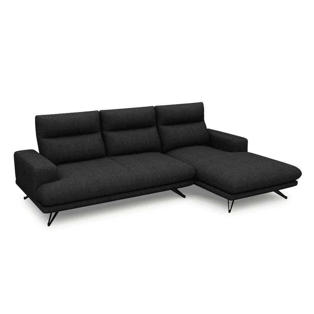 GAVORA – Push-Back Fabric Sofa with Adjustable Backrest (L-Shaped-Right)