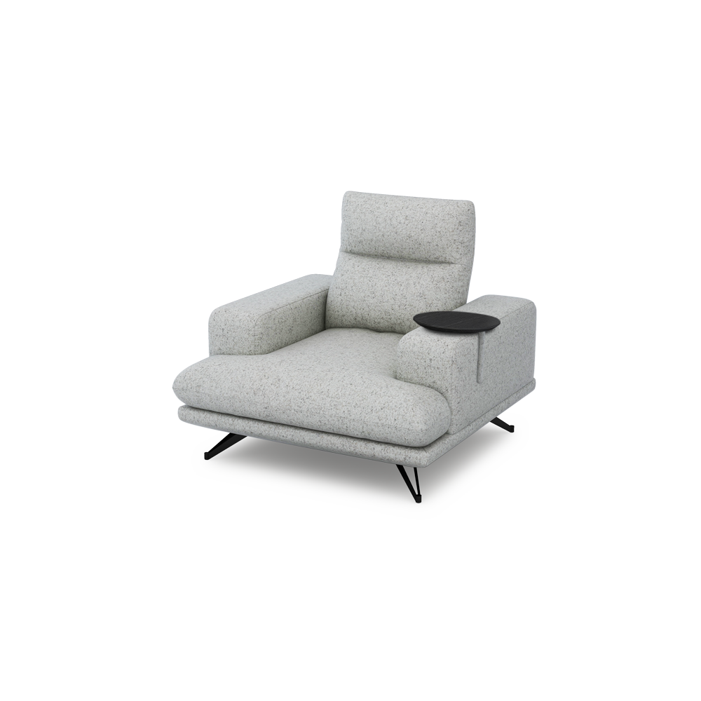 GAVORA – Push-Back Fabric Sofa with Adjustable Backrest (1-seater)