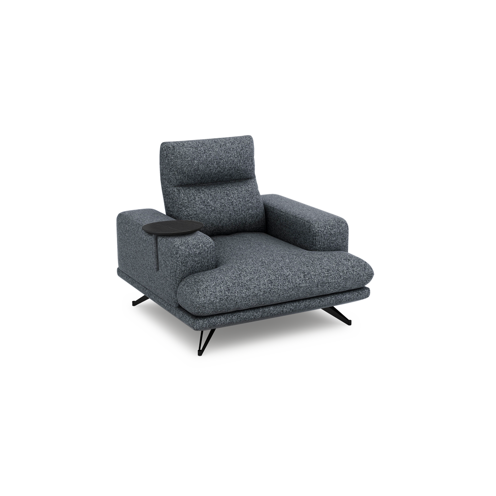 GAVORA – Push-Back Fabric Sofa with Adjustable Backrest (1-seater)