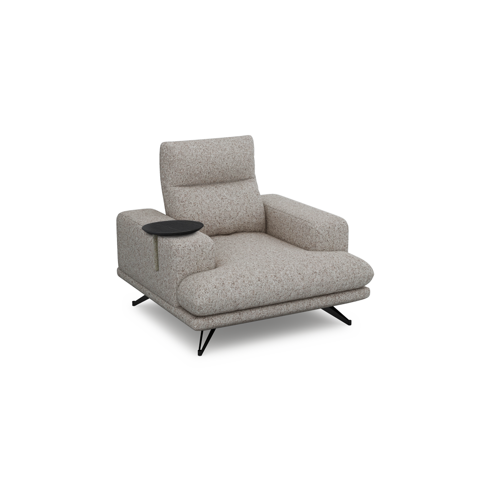 GAVORA – Push-Back Fabric Sofa with Adjustable Backrest (1-seater)