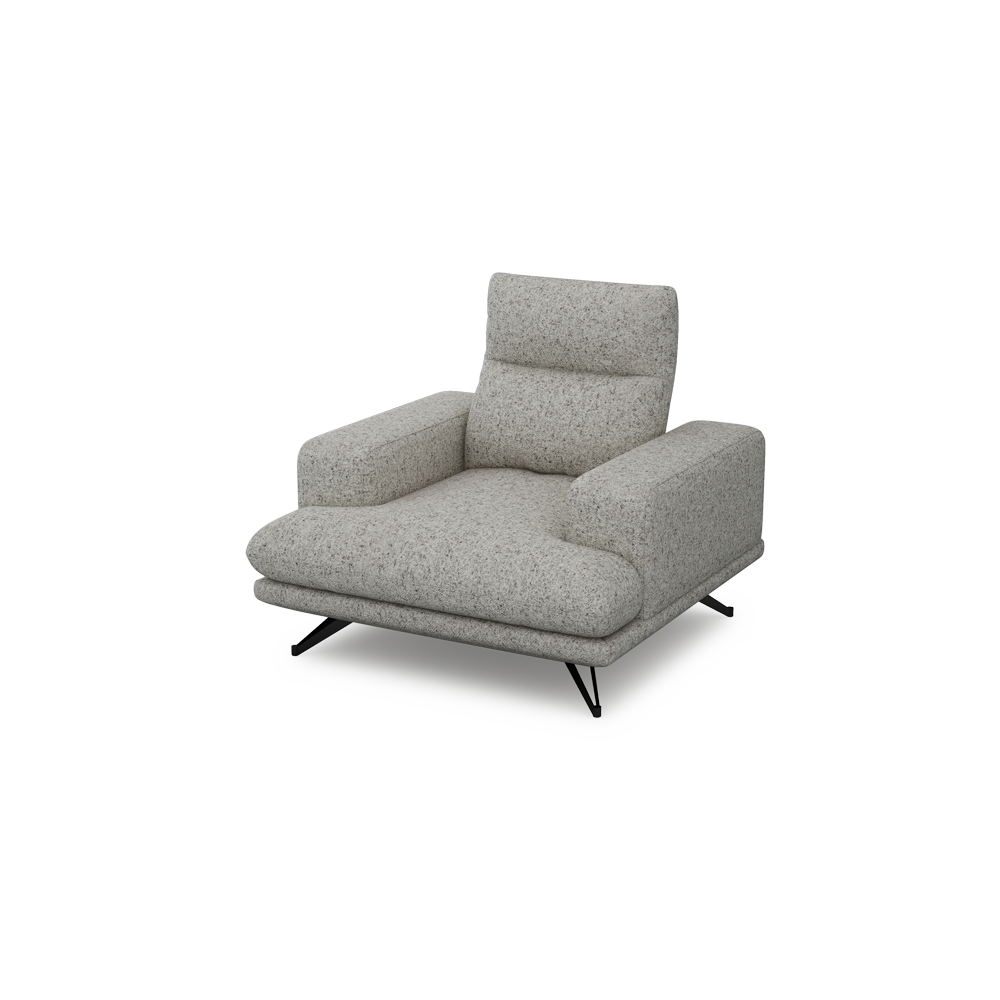 GAVORA – Push-Back Fabric Sofa with Adjustable Backrest (1-seater)