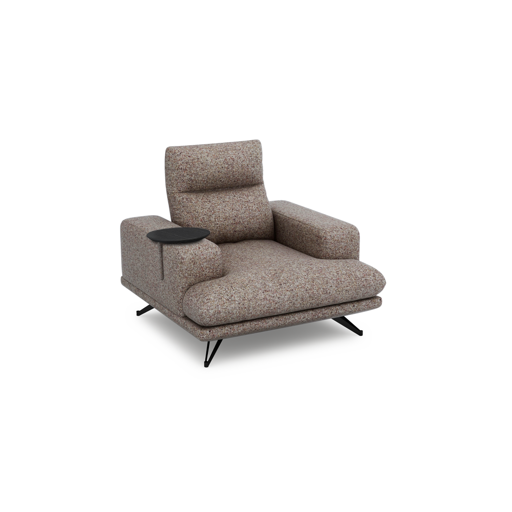 GAVORA – Push-Back Fabric Sofa with Adjustable Backrest (1-seater)