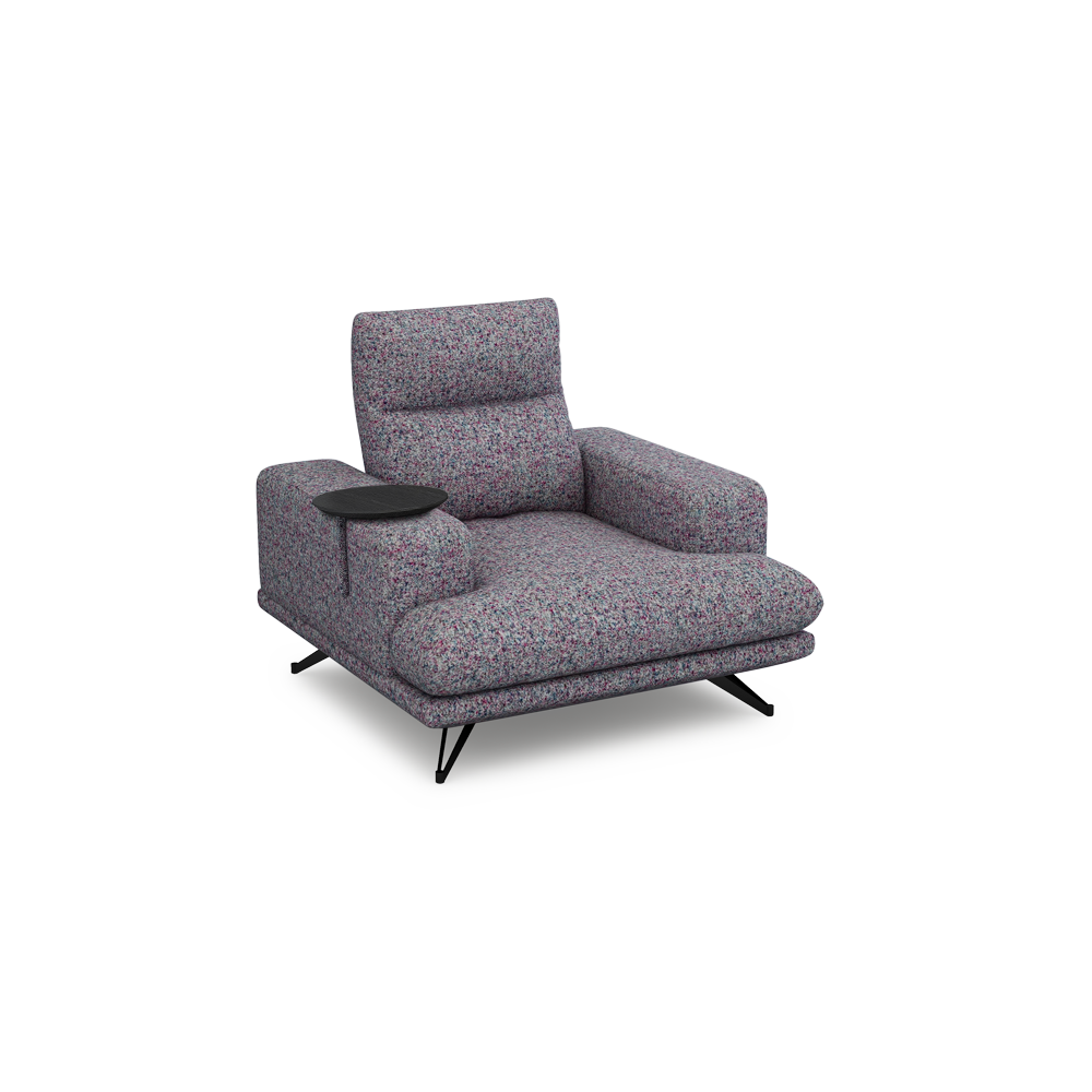 GAVORA – Push-Back Fabric Sofa with Adjustable Backrest (1-seater)
