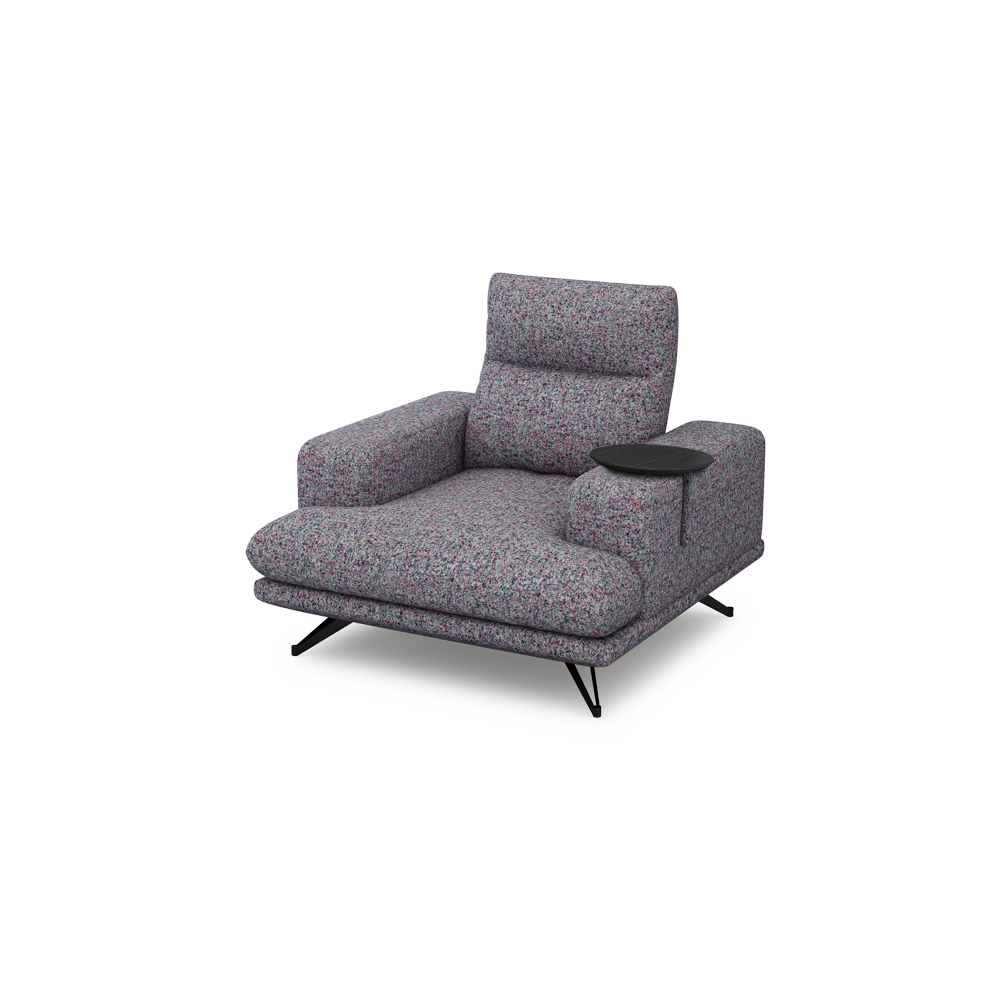 GAVORA – Push-Back Fabric Sofa with Adjustable Backrest (1-seater)