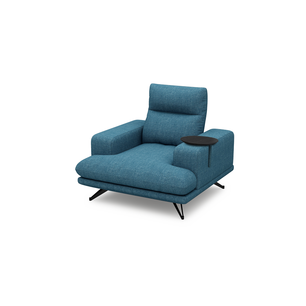 GAVORA – Push-Back Fabric Sofa with Adjustable Backrest (1-seater)