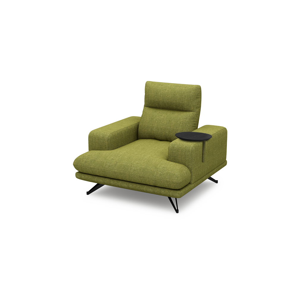 GAVORA – Push-Back Fabric Sofa with Adjustable Backrest (1-seater)