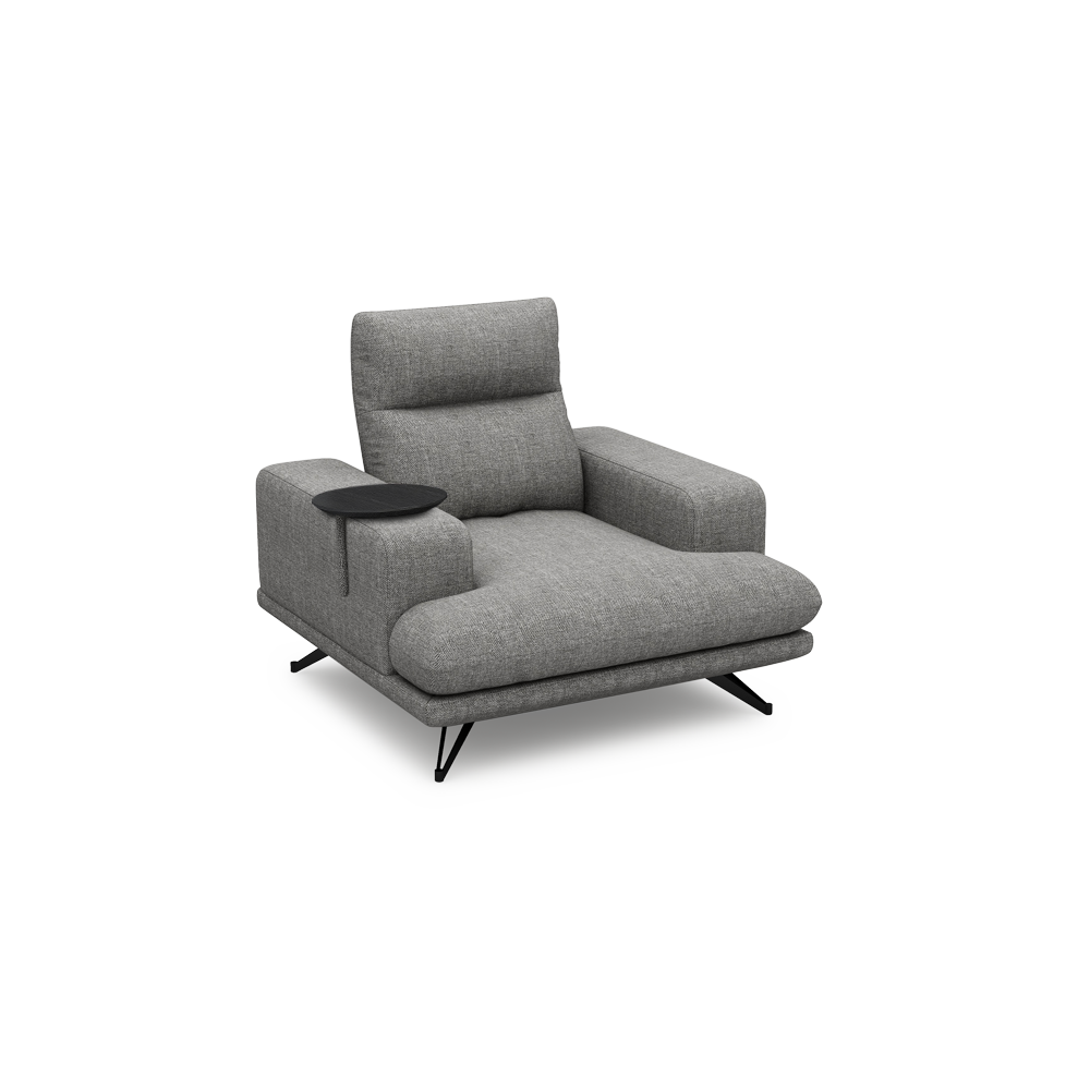 GAVORA – Push-Back Fabric Sofa with Adjustable Backrest (1-seater)