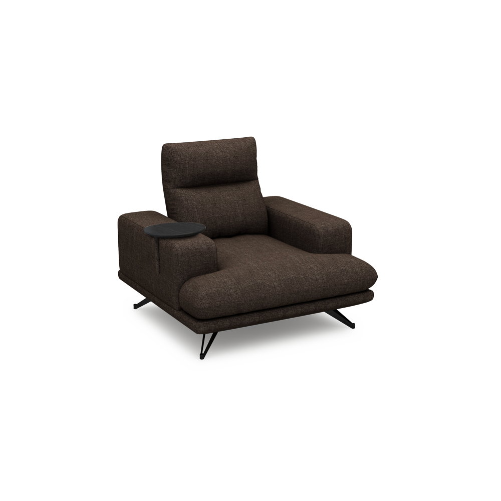 GAVORA – Push-Back Fabric Sofa with Adjustable Backrest (1-seater)