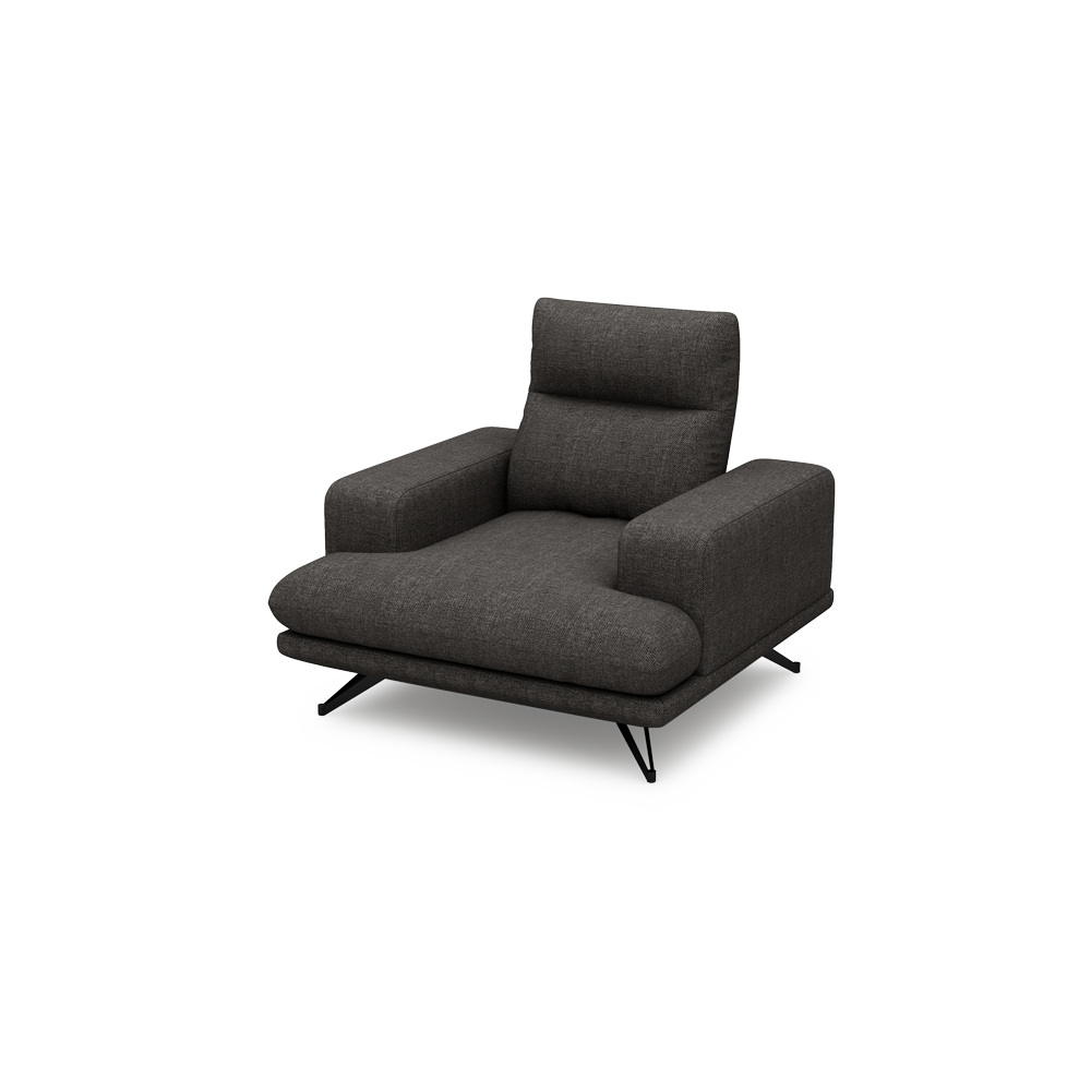 GAVORA – Push-Back Fabric Sofa with Adjustable Backrest (1-seater)
