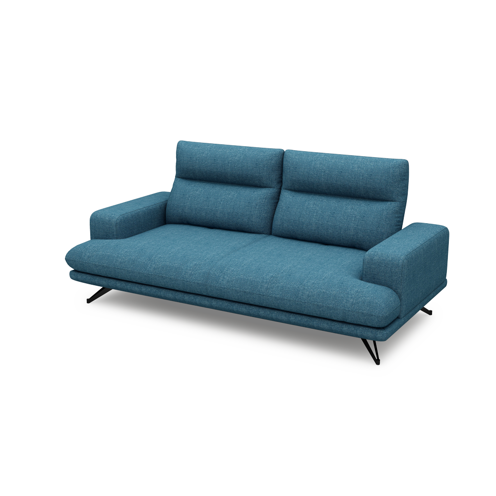 GAVORA – Push-Back Fabric Sofa with Adjustable Backrest (3-seater)