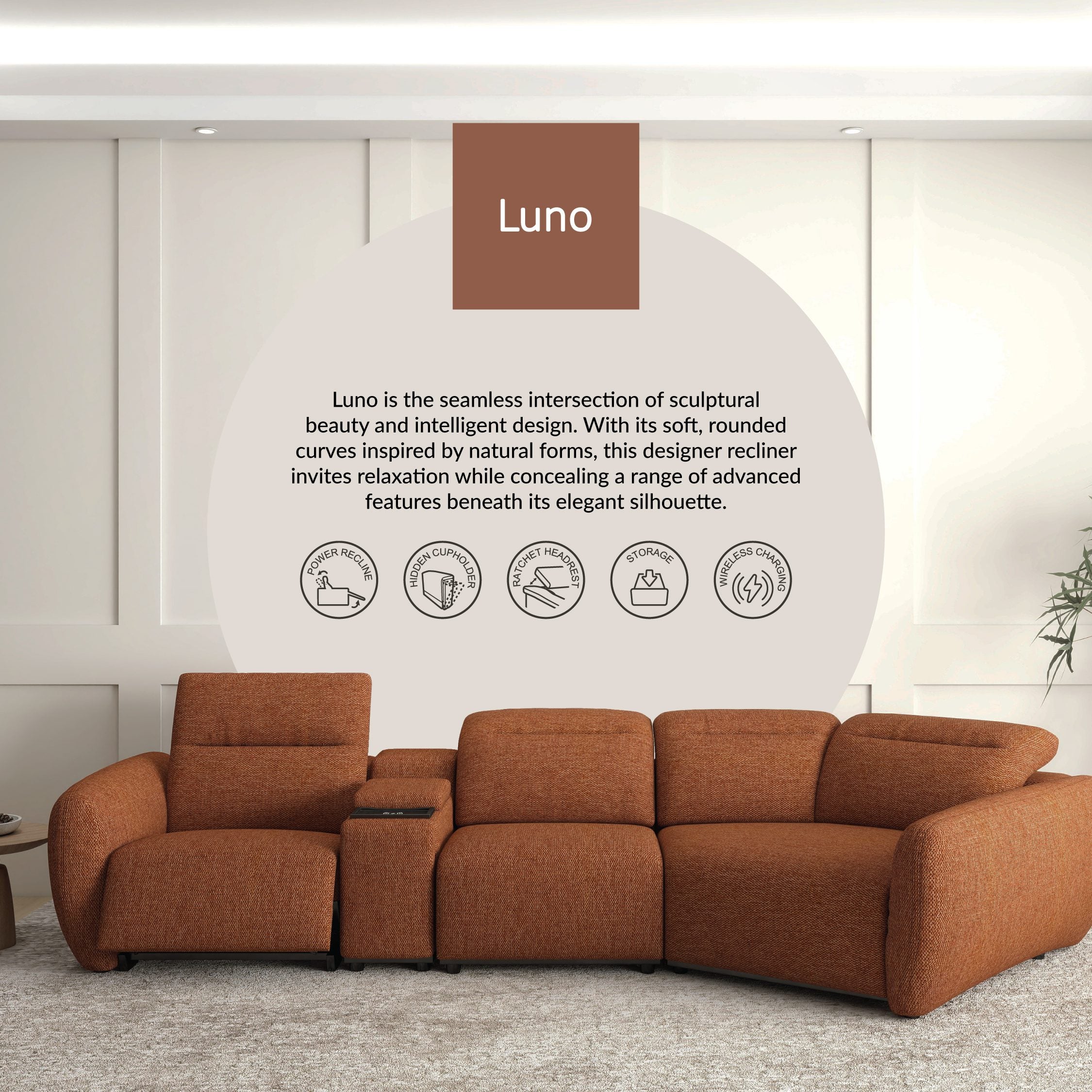 LUNO – Rounded Recliner Sofa