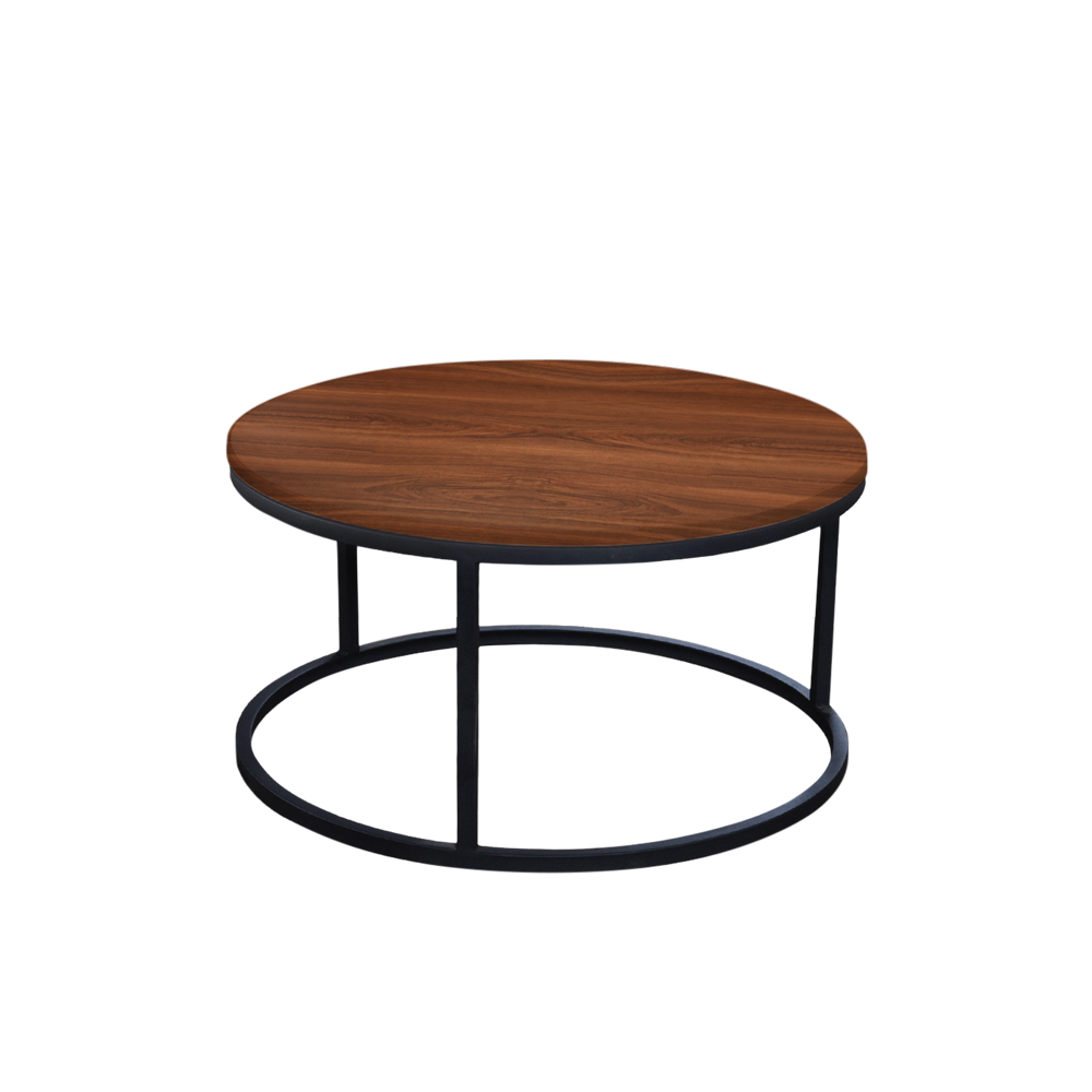 Mix & Match Round Marble Coffee Table with Black Round Metal Base