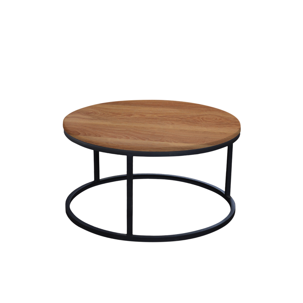 Mix & Match Round Marble Coffee Table with Black Round Metal Base