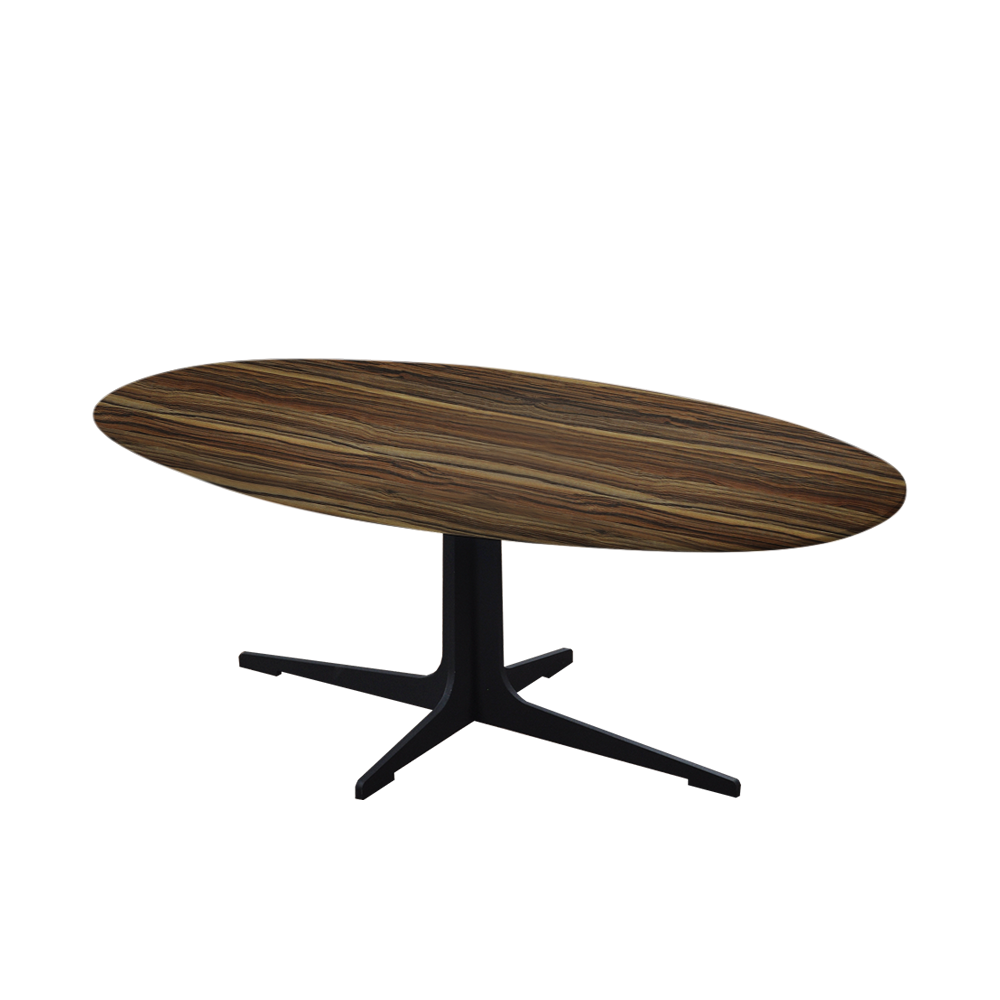 Mix & Match Oval Marble Coffee Table with Black Tree-shaped Metal Base