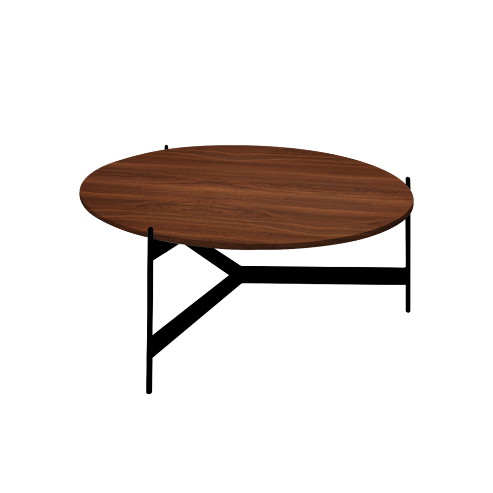Mix & Match Round Marble Coffee Table with Black Y-shaped Metal Base