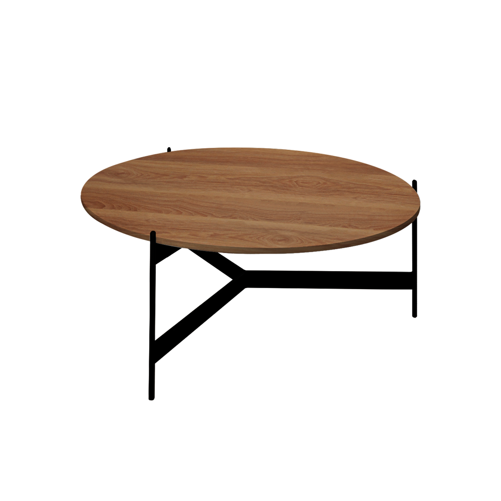 Mix & Match Round Marble Coffee Table with Black Y-shaped Metal Base