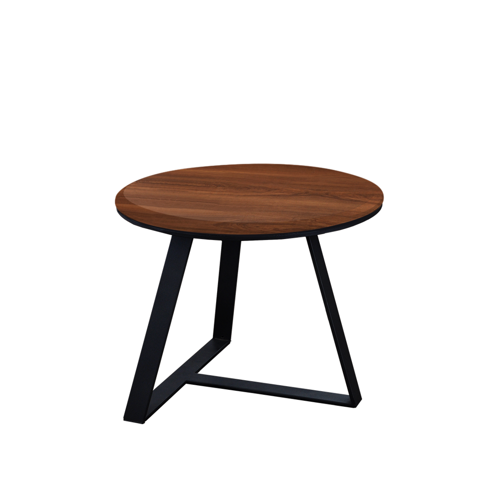Mix & Match Round Marble Side Table with Black T-shaped Metal Base