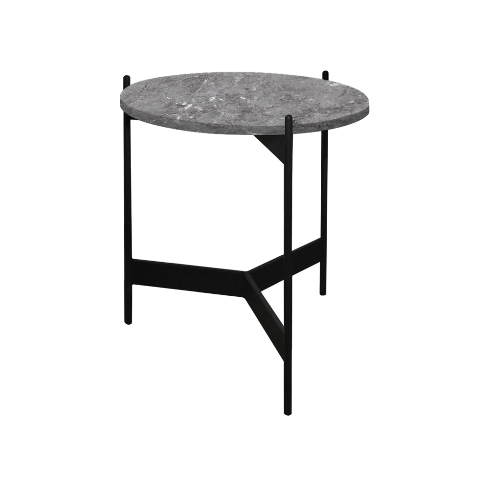 Mix & Match Round Marble Side Table with Black Y-shaped Metal Base