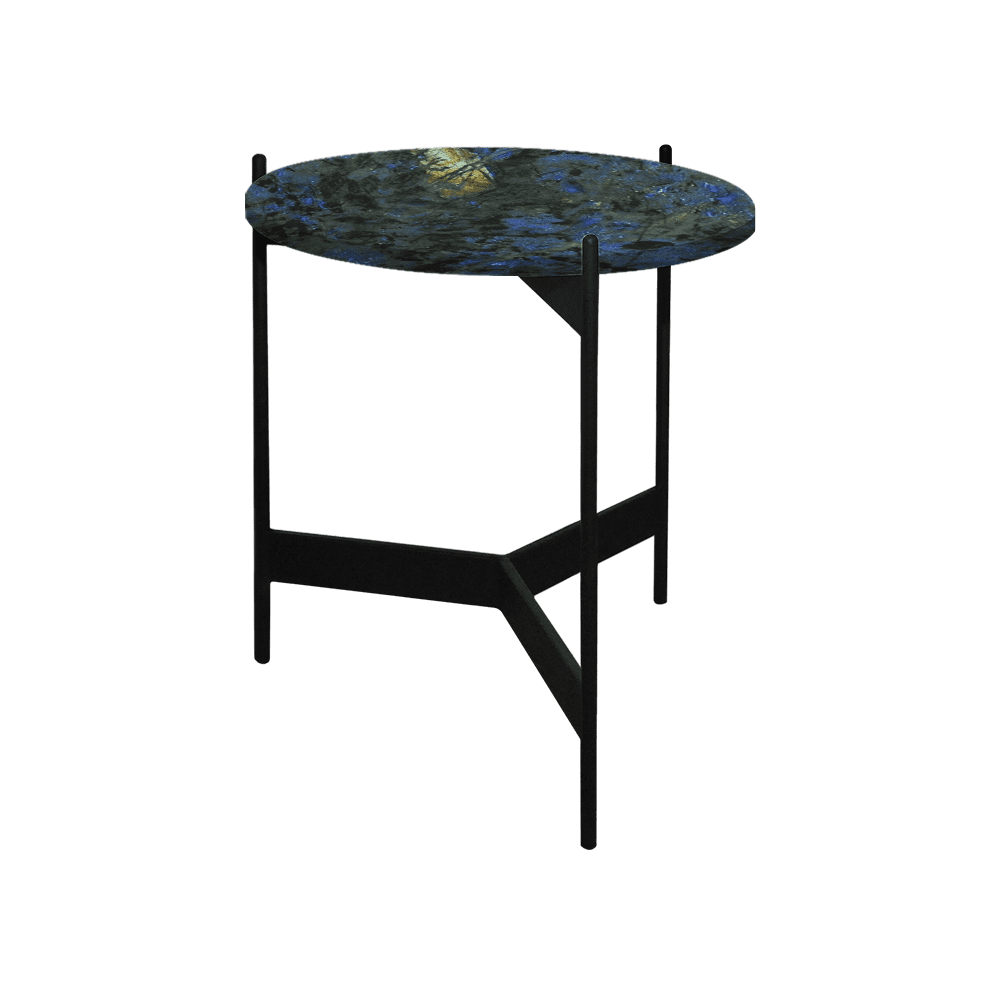 Mix & Match Round Marble Side Table with Black Y-shaped Metal Base