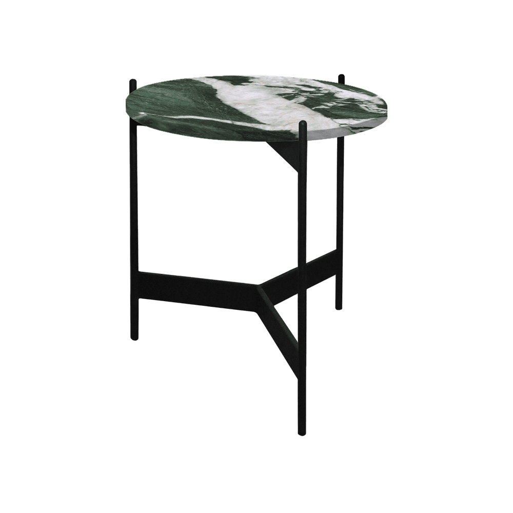 Mix & Match Round Marble Side Table with Black Y-shaped Metal Base