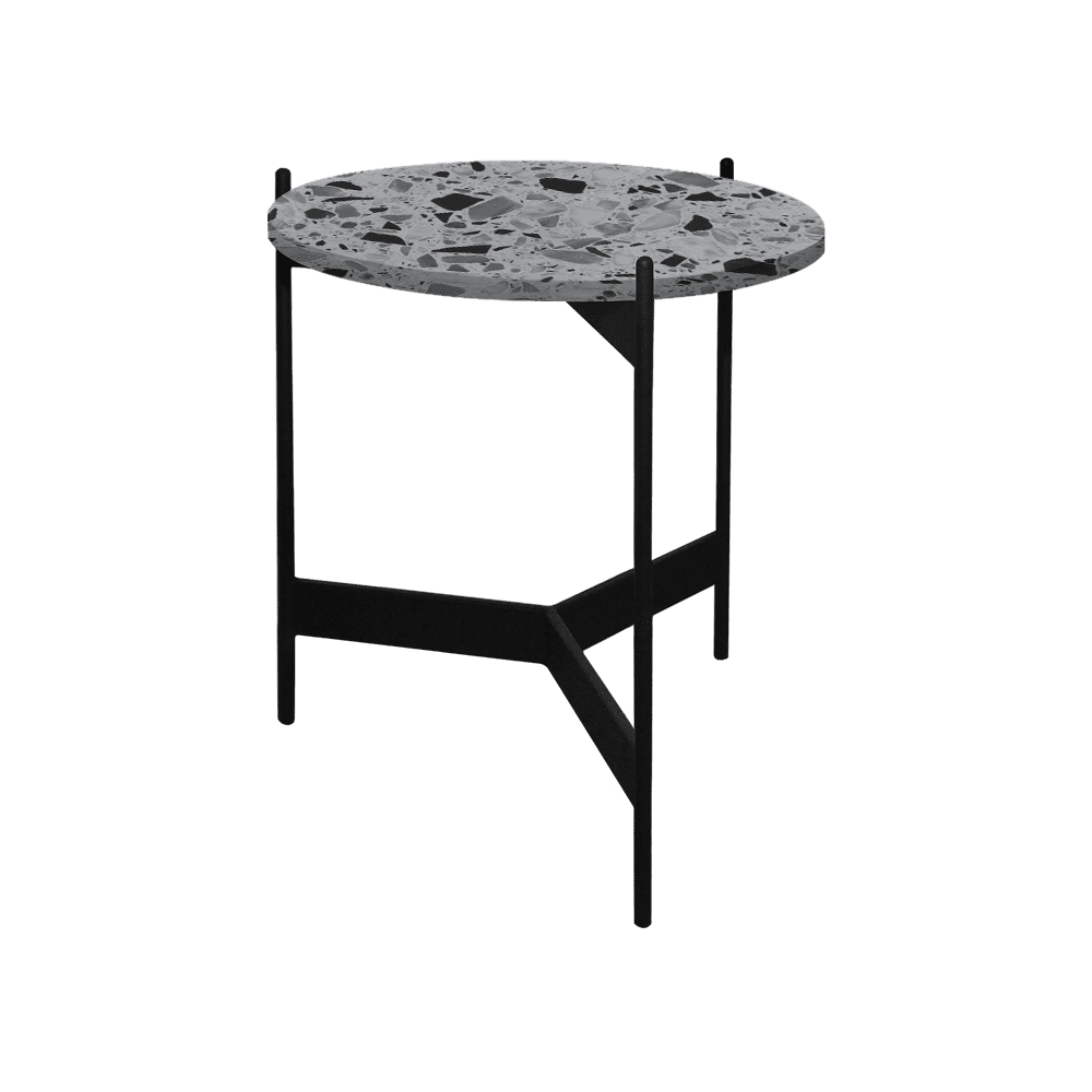 Mix & Match Round Marble Side Table with Black Y-shaped Metal Base