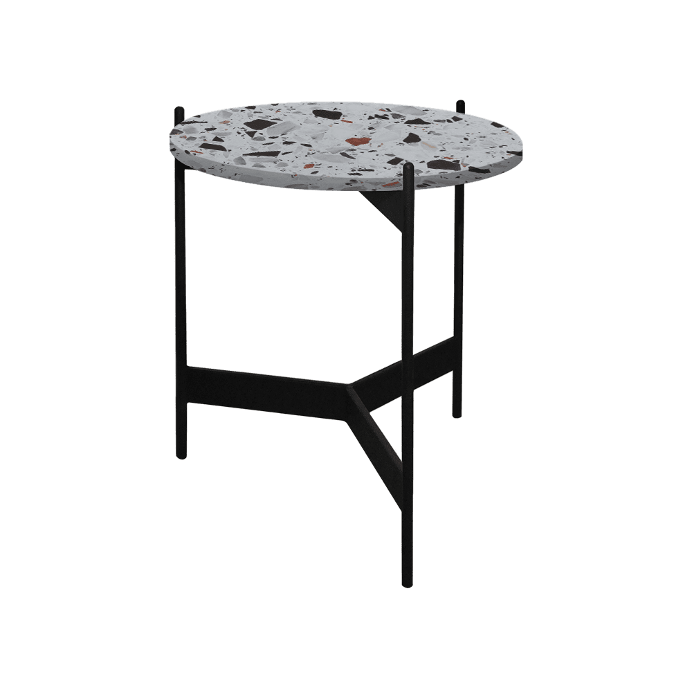 Mix & Match Round Marble Side Table with Black Y-shaped Metal Base