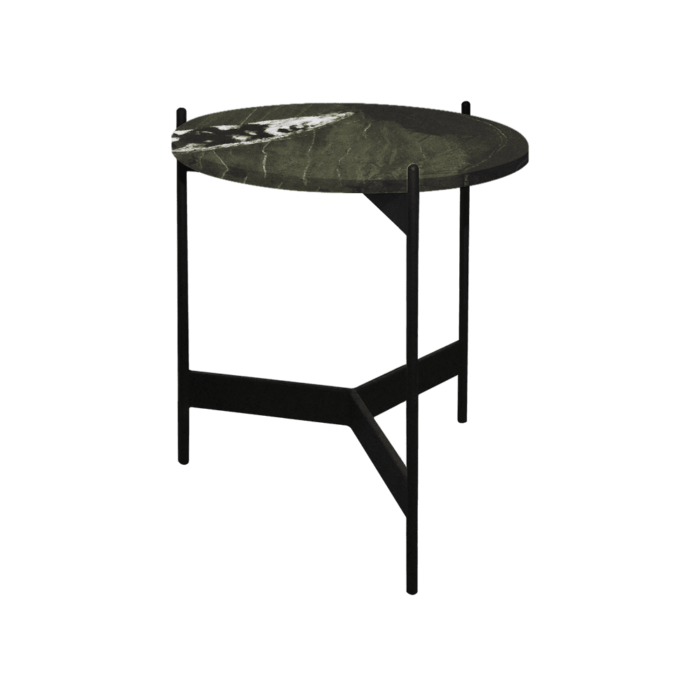 Mix & Match Round Marble Side Table with Black Y-shaped Metal Base