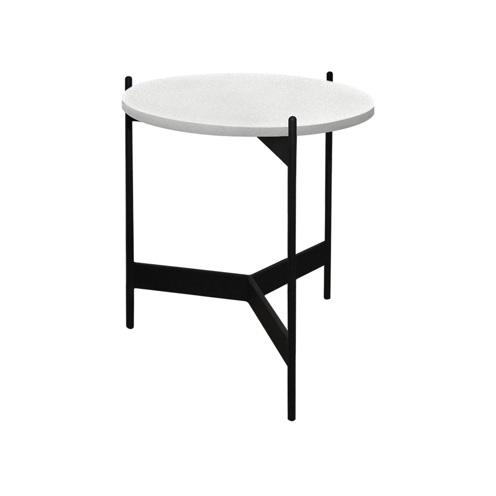 Mix & Match Round Marble Side Table with Black Y-shaped Metal Base