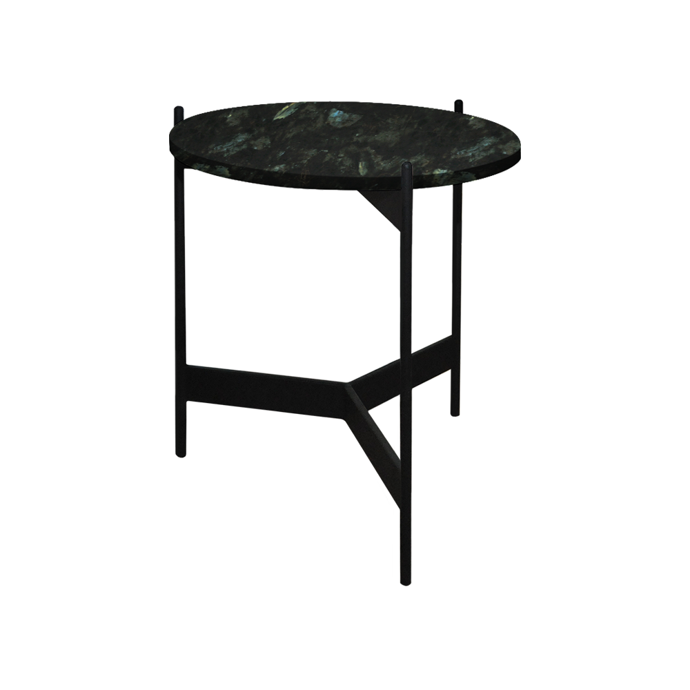 Mix & Match Round Marble Side Table with Black Y-shaped Metal Base