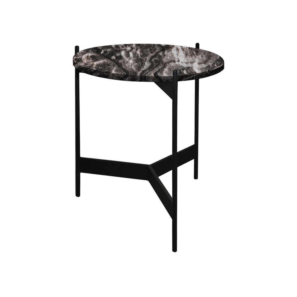 Mix & Match Round Marble Side Table with Black Y-shaped Metal Base