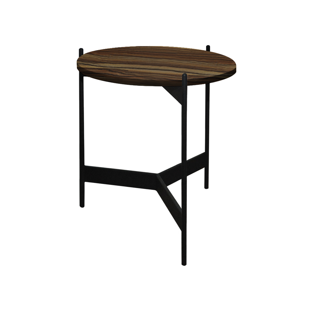 Mix & Match Round Marble Side Table with Black Y-shaped Metal Base
