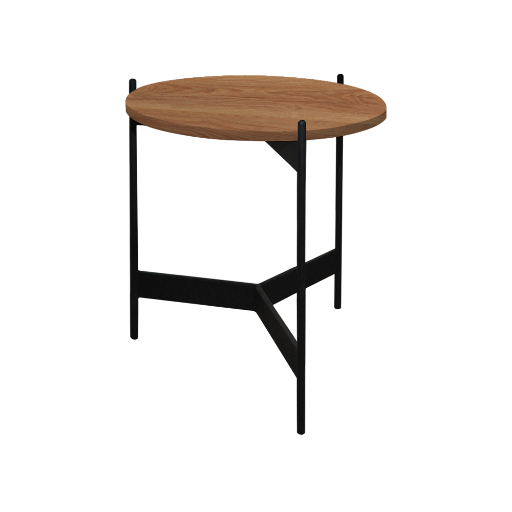 Mix & Match Round Marble Side Table with Black Y-shaped Metal Base