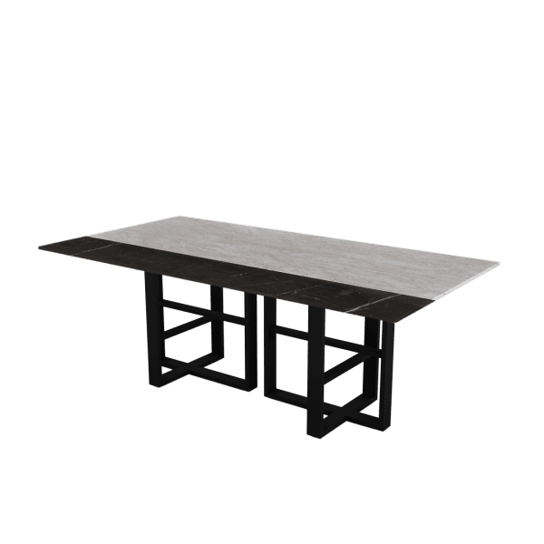 7ft Rectangular Crema Marfil Natural Marble Dining Table