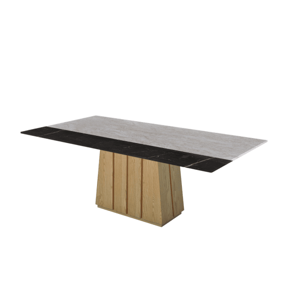 7ft Rectangular Crema Marfil Natural Marble Dining Table