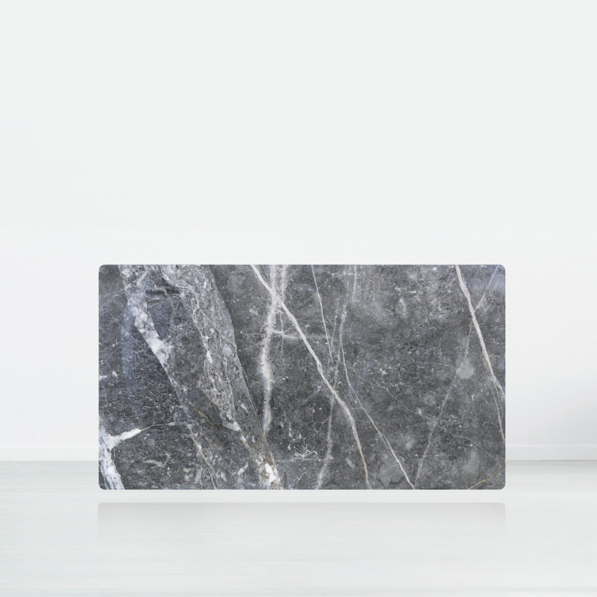 6ft Rectangular Era Silver Natural Marble Dining Table