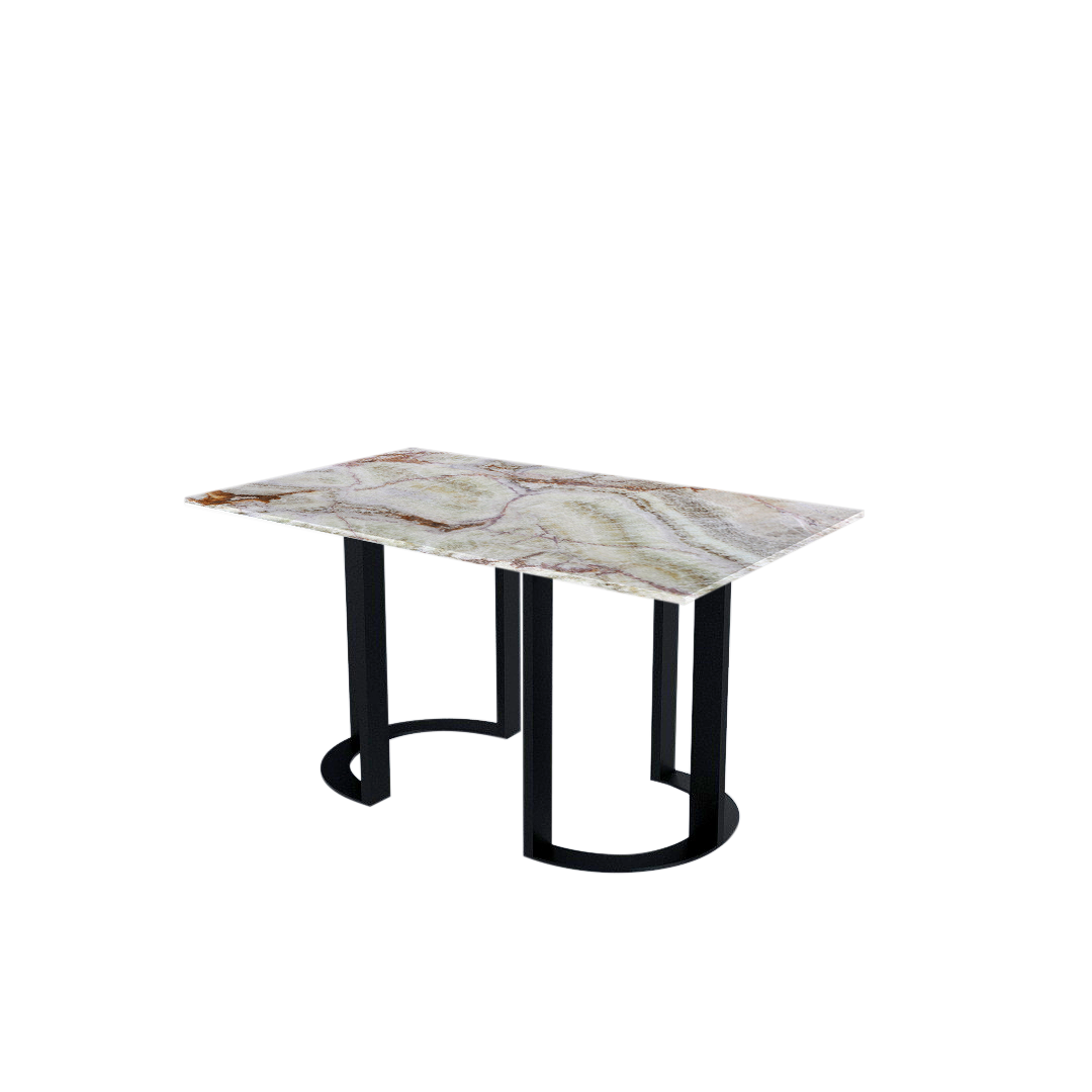 5ft Rectangular Spider Onyx Natural Marble Dining Table