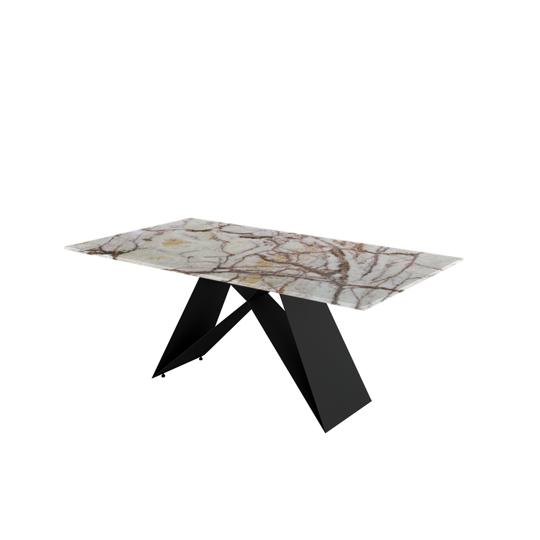 6ft Rectangular Spider Onyx Natural Marble Dining Table