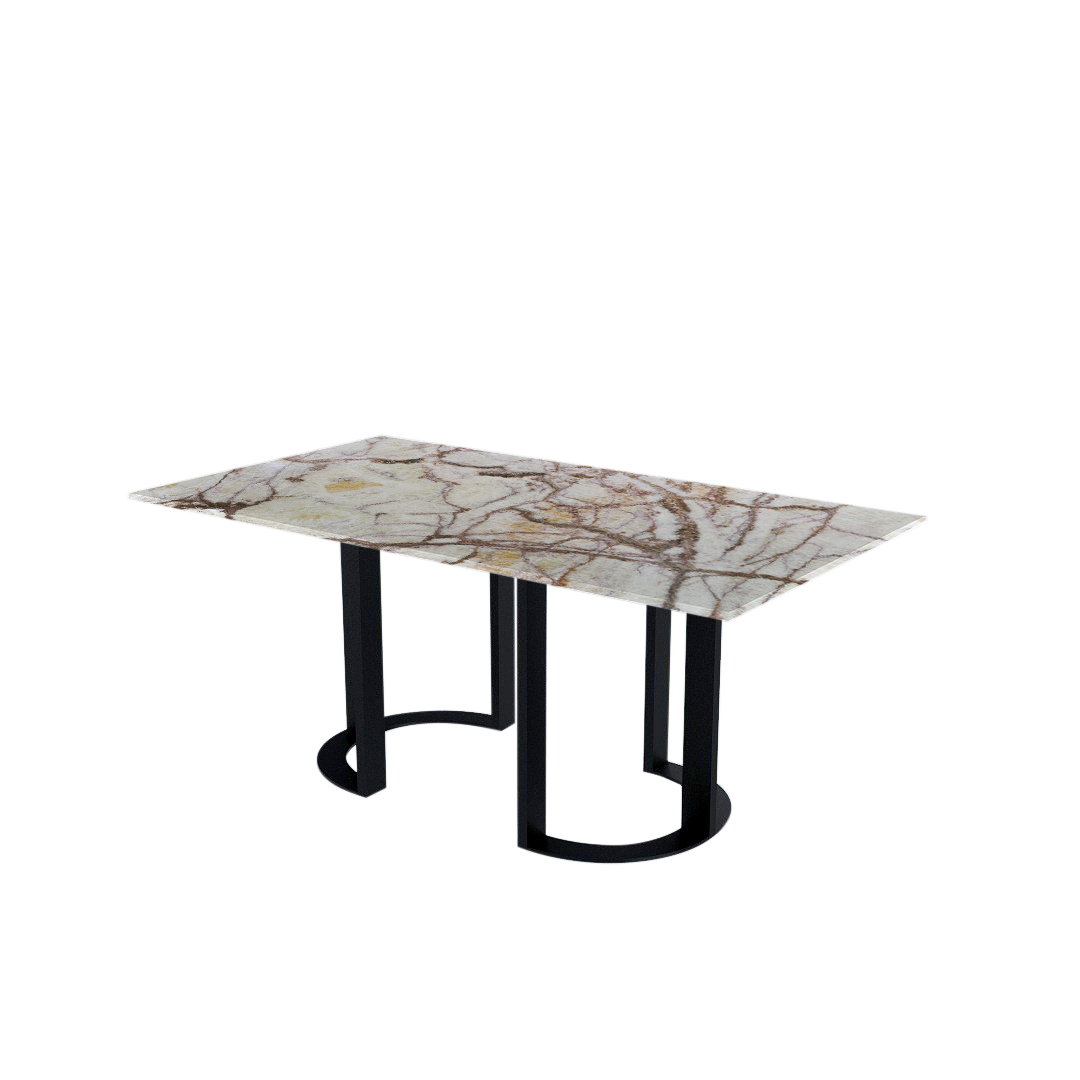 6ft Rectangular Spider Onyx Natural Marble Dining Table