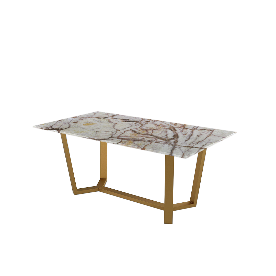 6ft Rectangular Spider Onyx Natural Marble Dining Table