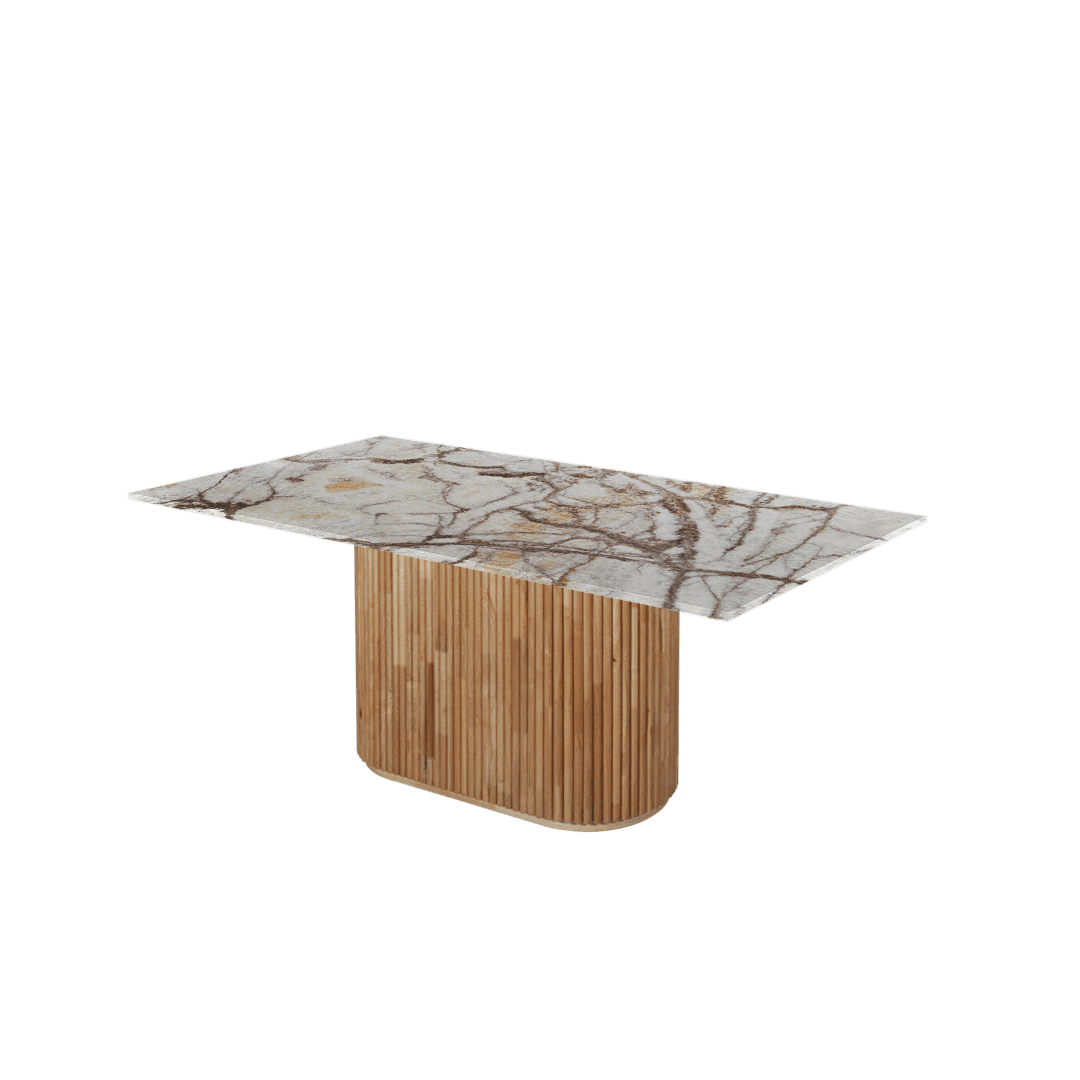 6ft Rectangular Spider Onyx Natural Marble Dining Table