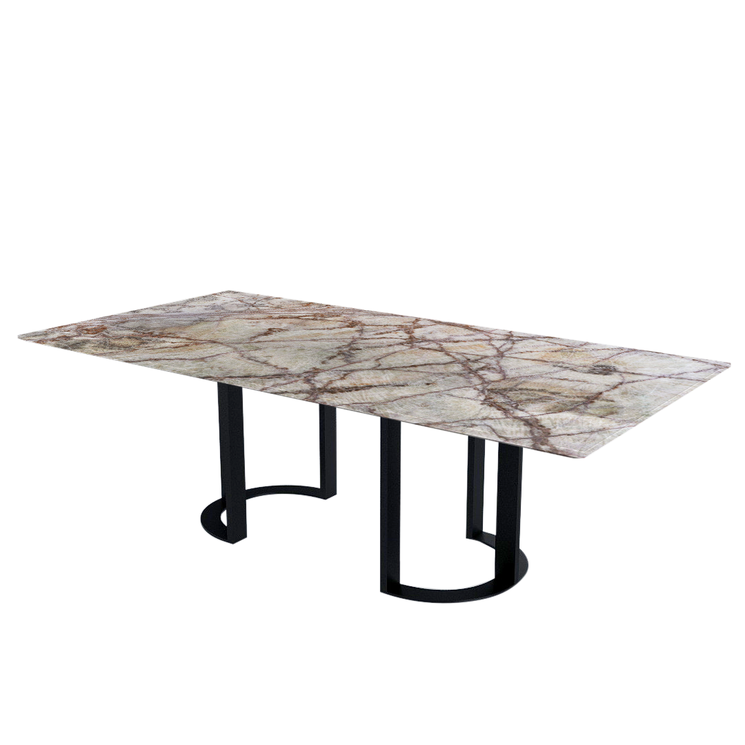 8ft Rectangular Spider Onyx Natural Marble Dining Table