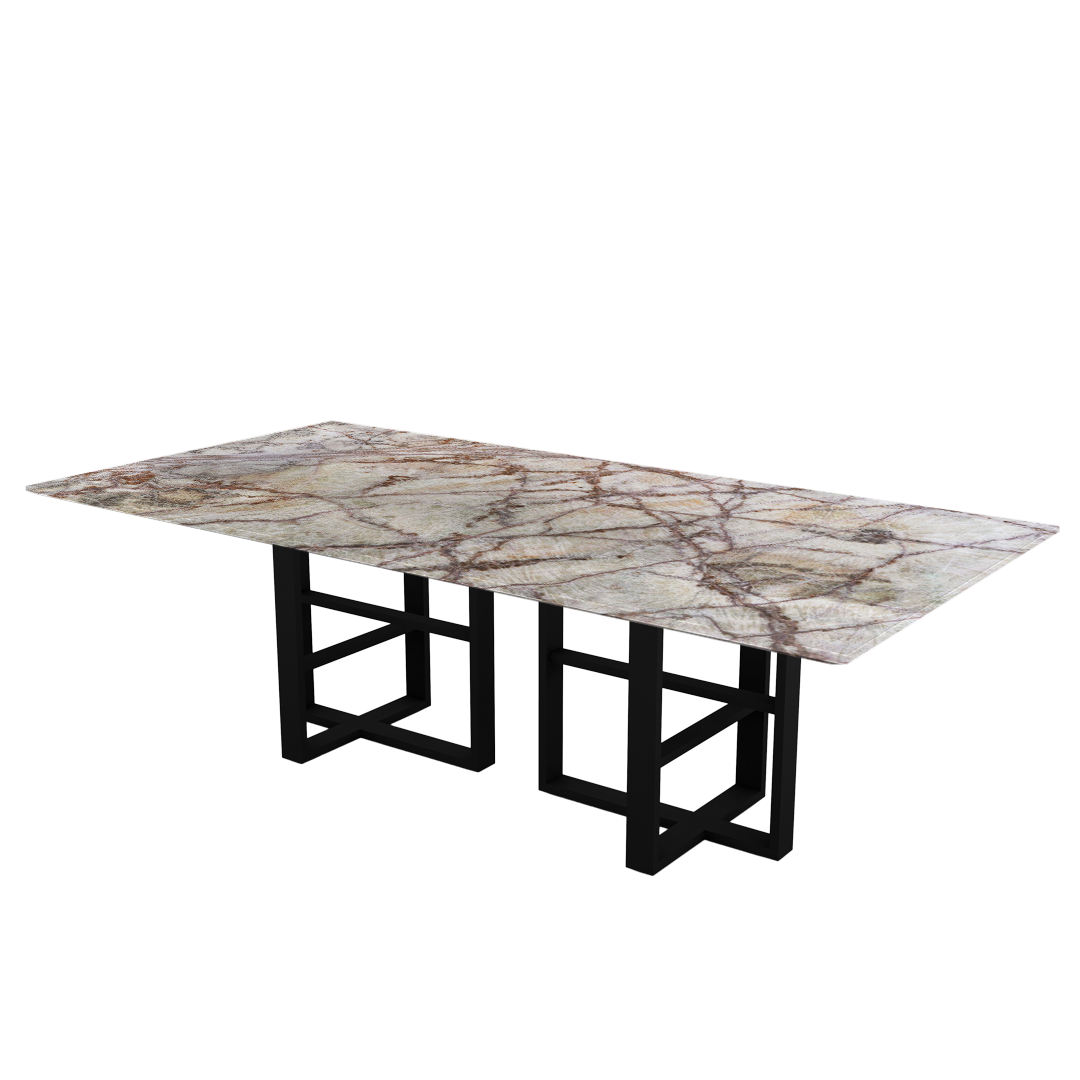 8ft Rectangular Spider Onyx Natural Marble Dining Table