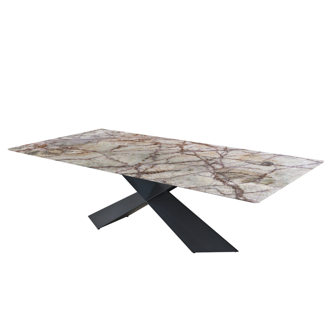 8ft Rectangular Spider Onyx Natural Marble Dining Table