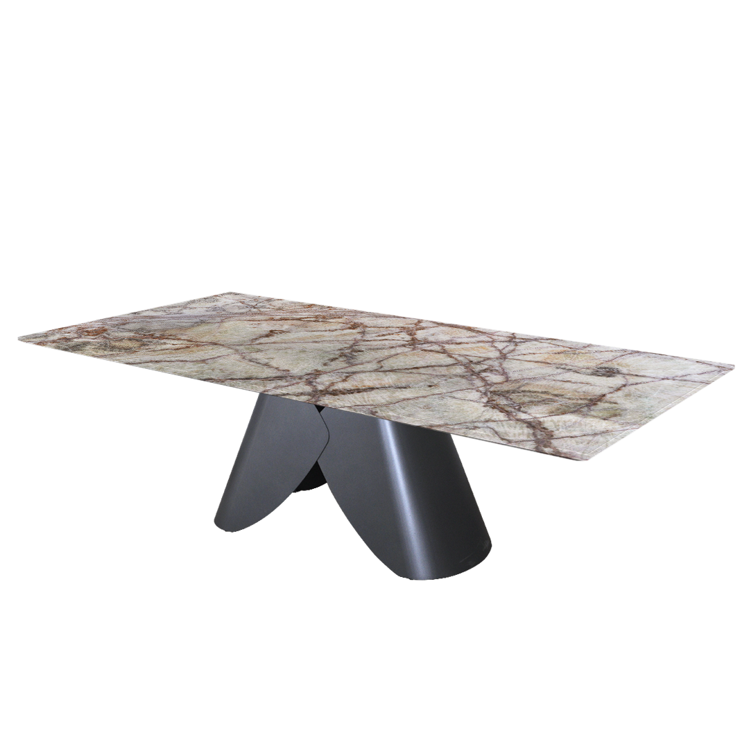 8ft Rectangular Spider Onyx Natural Marble Dining Table