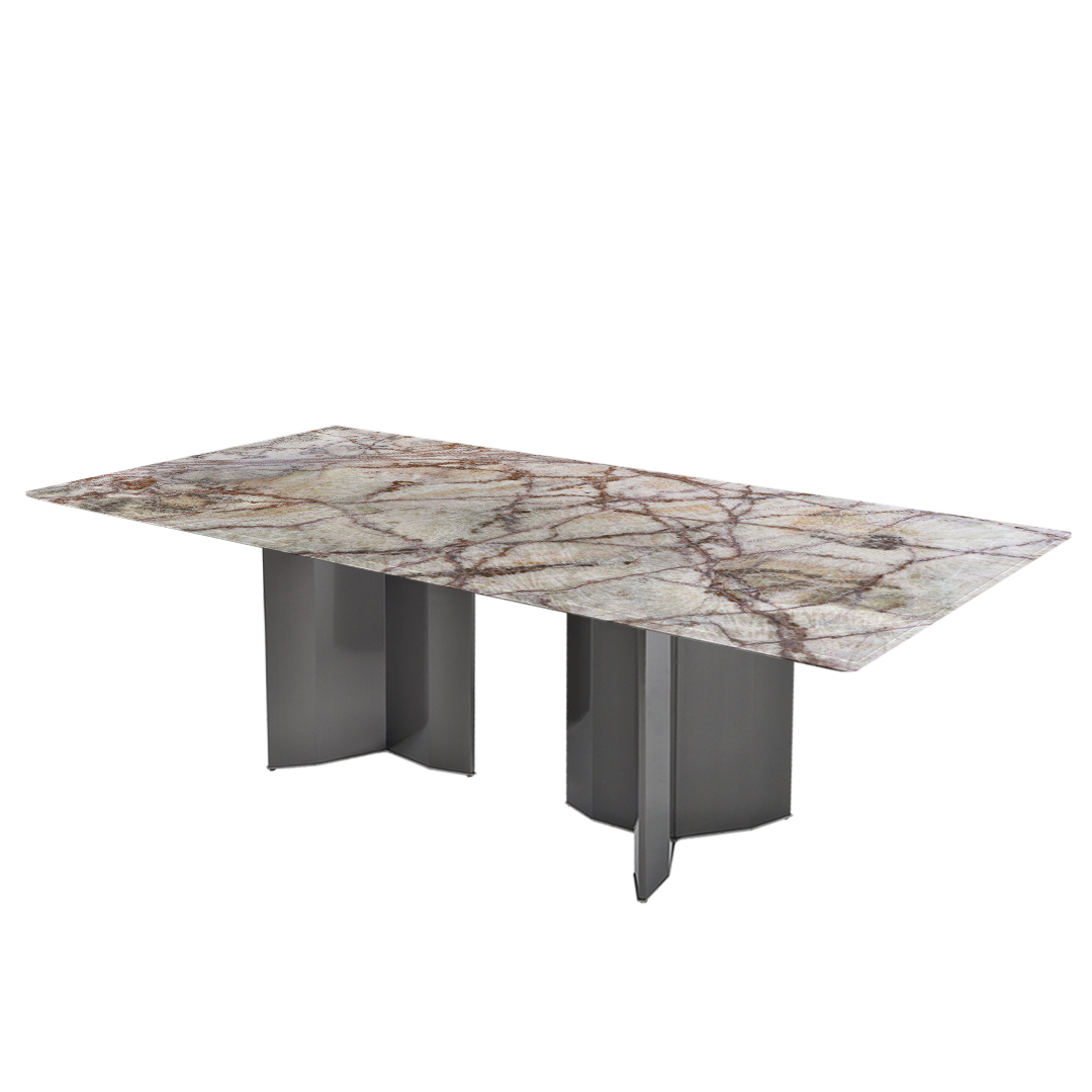 8ft Rectangular Spider Onyx Natural Marble Dining Table