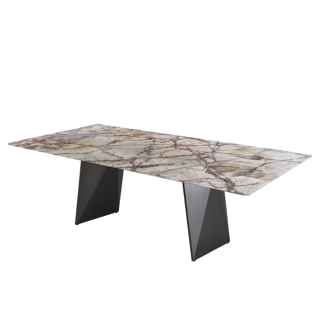 8ft Rectangular Spider Onyx Natural Marble Dining Table