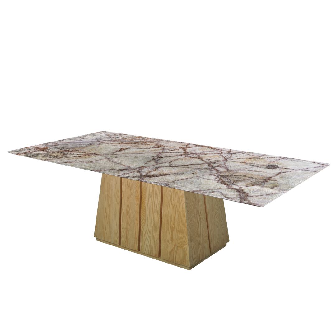 8ft Rectangular Spider Onyx Natural Marble Dining Table