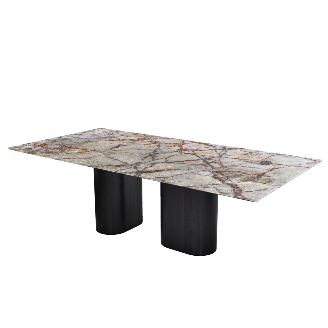 8ft Rectangular Spider Onyx Natural Marble Dining Table