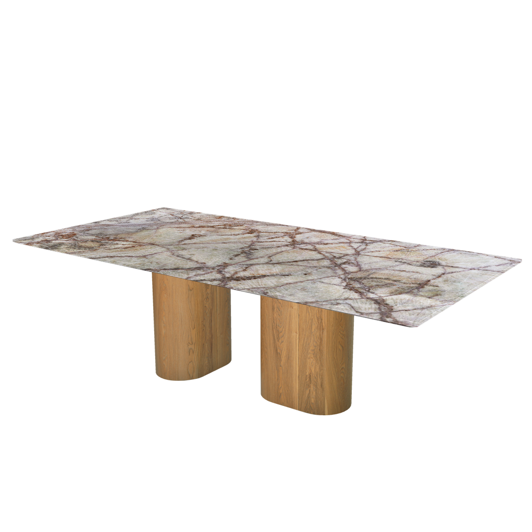 8ft Rectangular Spider Onyx Natural Marble Dining Table